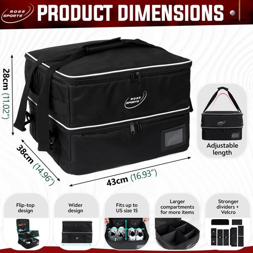 Golf Trunk Organizer – Portable Car Organization & Truck Bed Bag for Men – Smart Holder Shoes, Balls, Gloves, Clothes Storage Bag – Shoe Glove Case & Locker for Golfers, Club, Bags & Stuff Stash