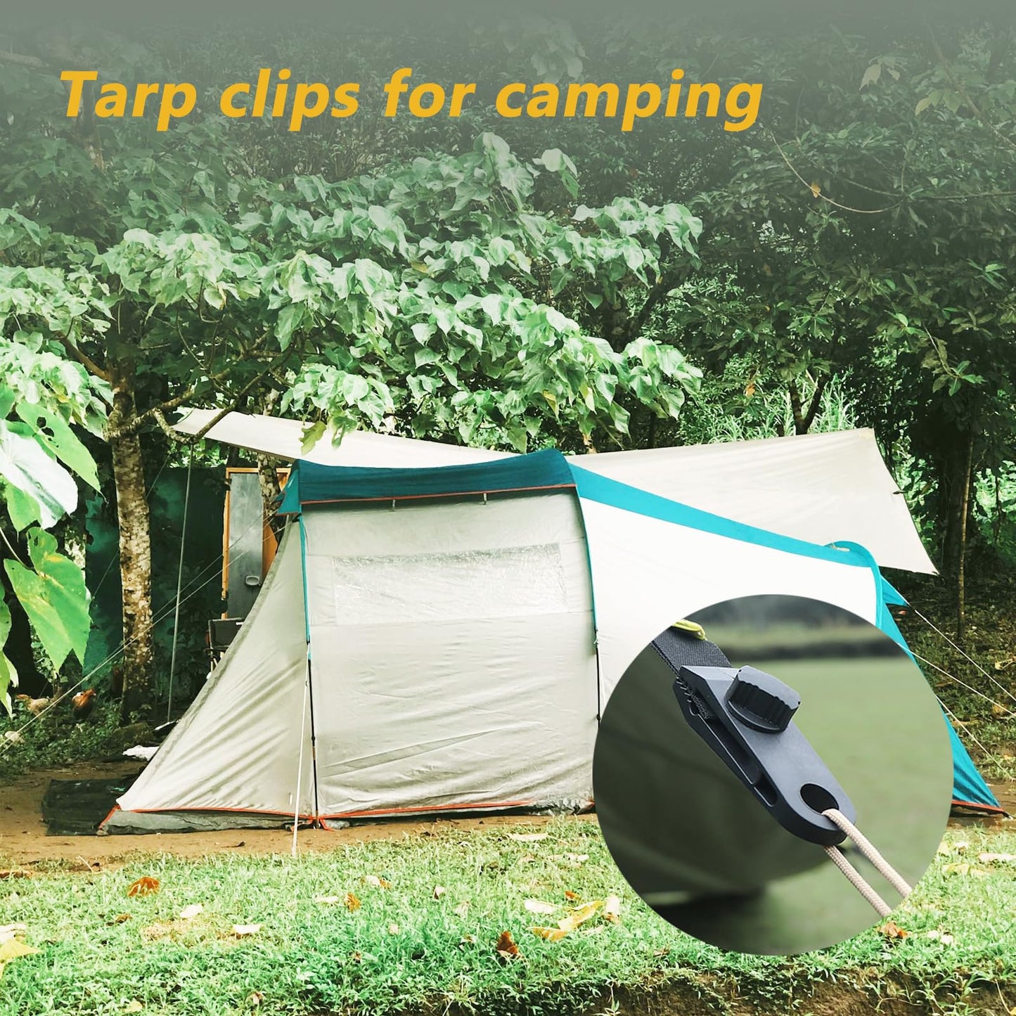 LUYADIN 16 Pcs Tarp Clips Heavy Duty Lock Grip, Tarp Clamps, Fit for Tent Awnings Caravan Canopies Car Cover Swimming Pool Cover Fasteners Clips
