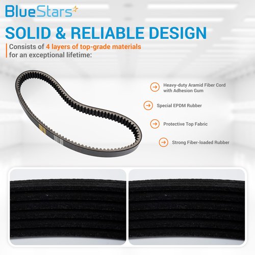 BlueStars Golf Cart Drive Belt Replaces 27077-G02 27077-G01 - Fits for EZ.GO Marathon 4-Cycle 1991-1996 and 2-Cycle 1992-1993 Gas Golf Cart