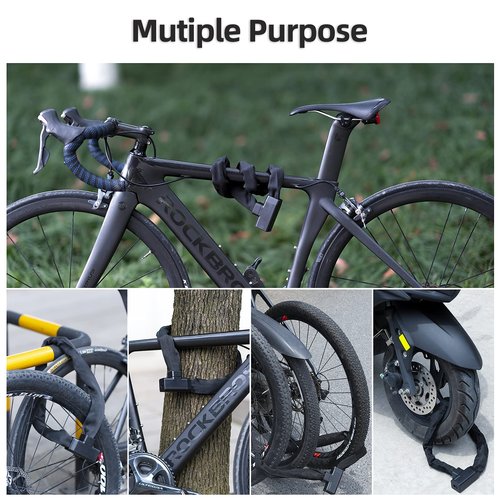 ROCKBROS Bike Chain Lock 3.18ft Heavy Duty Motorcycle Chain Locks 8mm Thick Anti-Theft Security Bicycle Lock with 2 Keys for Mountain Road Electric Bike, Motorcycles, Scooter, Door, Gates