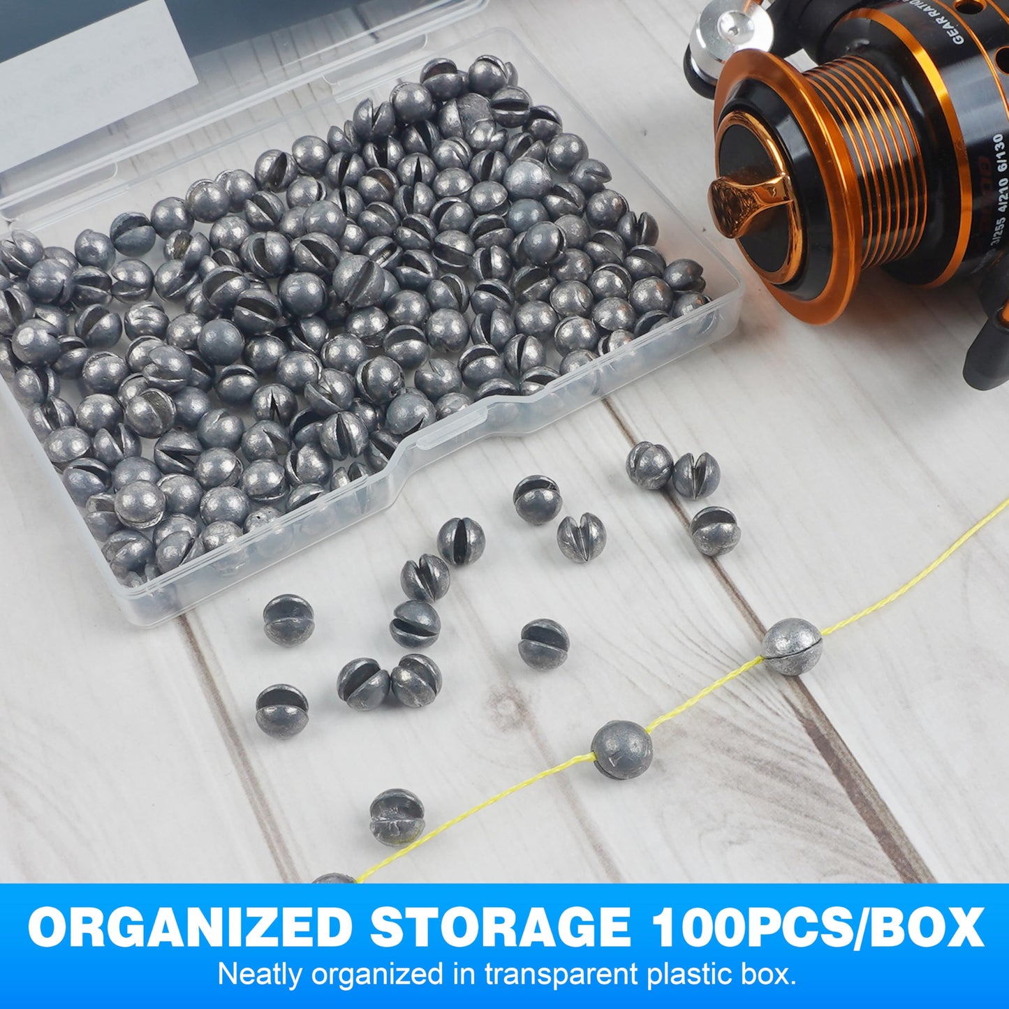100pcs Split Shot Fishing Weights Removable Round Fly Fishing Line Sinkers Reuseable Clip On Weights Freshwater Saltwater Split Shot Fishing Sinkers 2.2g