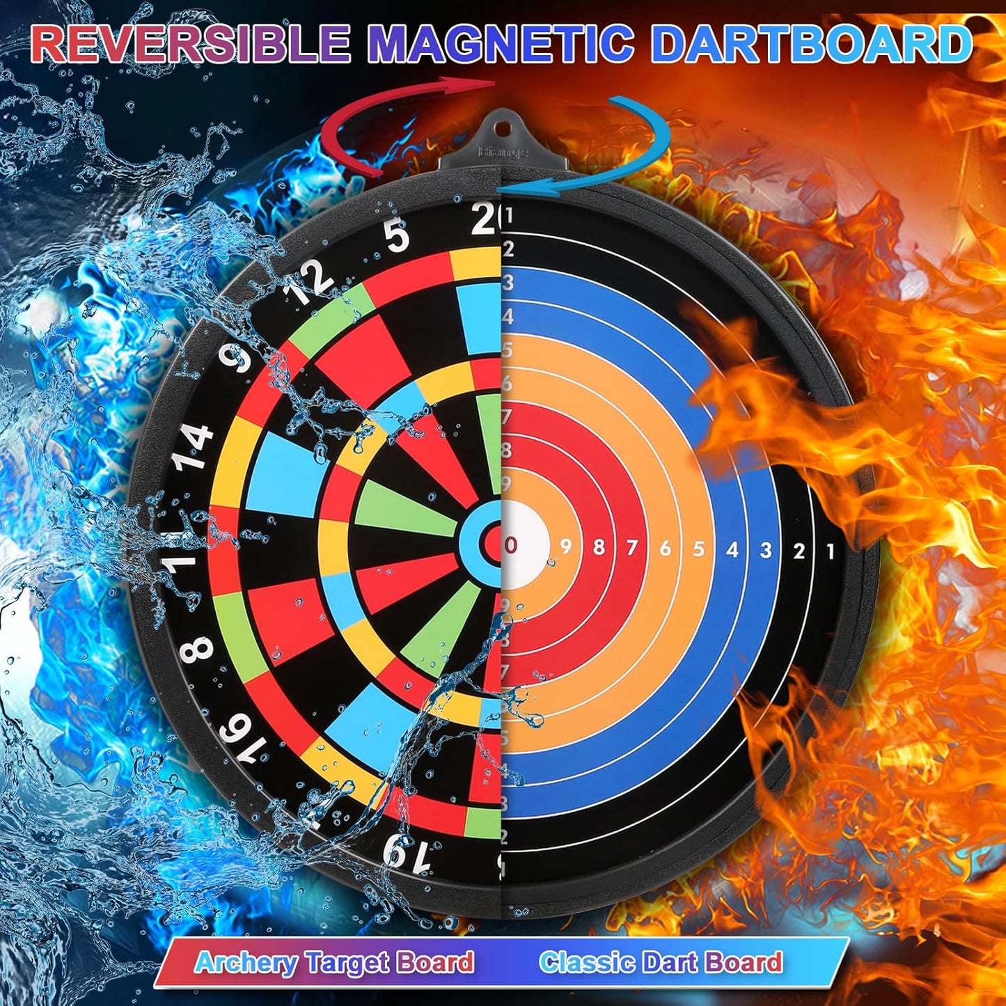 Skiennix Magnetic Dart Board - Safe Indoor & Outdoor Game for Kids | 12 Darts Included, Perfect Gift for Ages 8-14