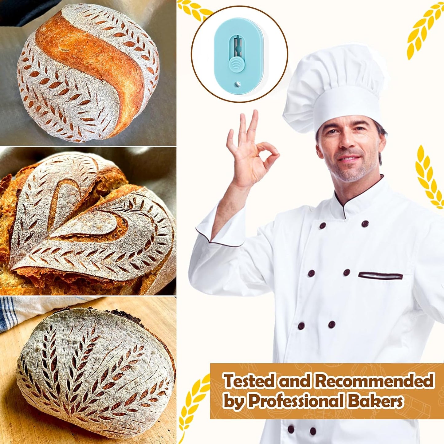 XANGNIER Magnetic Bread Lame - Sourdough Scoring Tool with 5 Razor Blades for Perfect Cuts