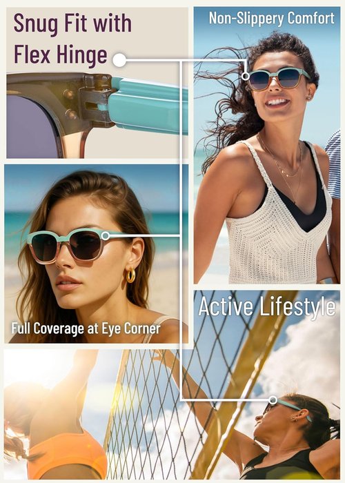 Leafael Polarized Sunglasses - Trendy Two-Tone Design with UV400 Protection | Retro Square Frame