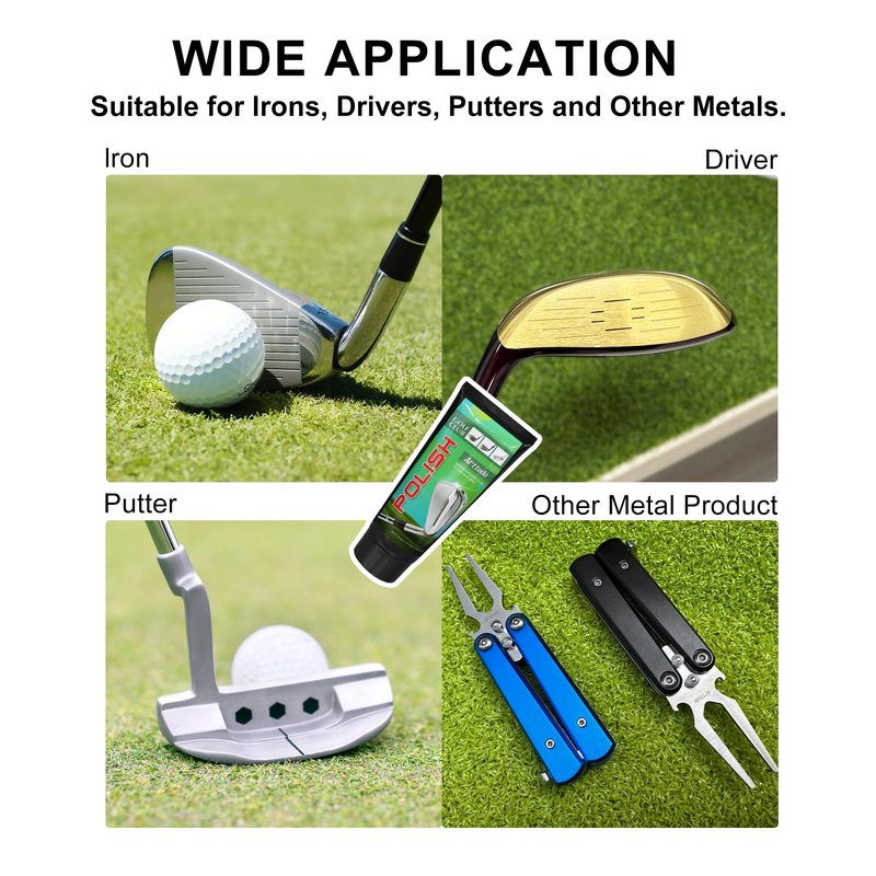 Arttodo Golf Club Polish, Golf Club Cleaner and Scratch Remover, Long Lasting Golf Club Polish for Metal, Zinc, Aluminum & Steel Clubs Golf Accessories