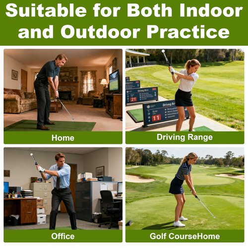 Retractable Golf Swing Trainer with Instant Click Sound Feedback, Pro-Level Golf Training Aid for Indoor Outdoor Practice,Golf Grip Trainer for Golfers to Improve Swing Consistency & Accuracy (Right)