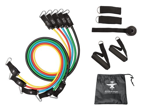 BodyForge Resistance Bands, Exercise Bands，Resistance Bands for Working Out, Work Out Bands with Handles for Men and Women Fitness, Strength Training Home Gym Equipment $averPak (1 Pack)