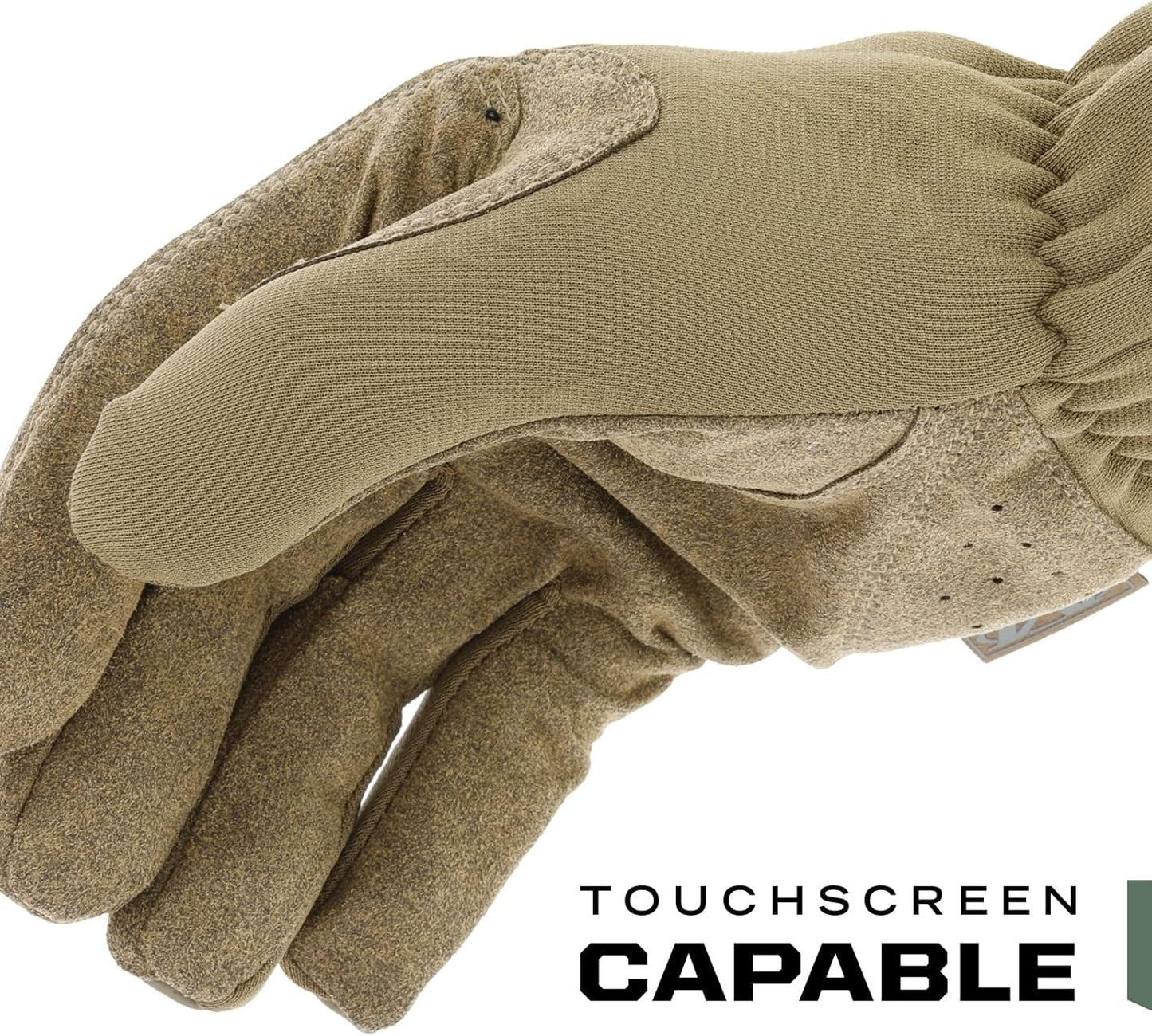 Mechanix Wear FastFit Tactical Gloves - Durable Touchscreen Safety Gloves for Men | Flexible Grip, Brown, Large