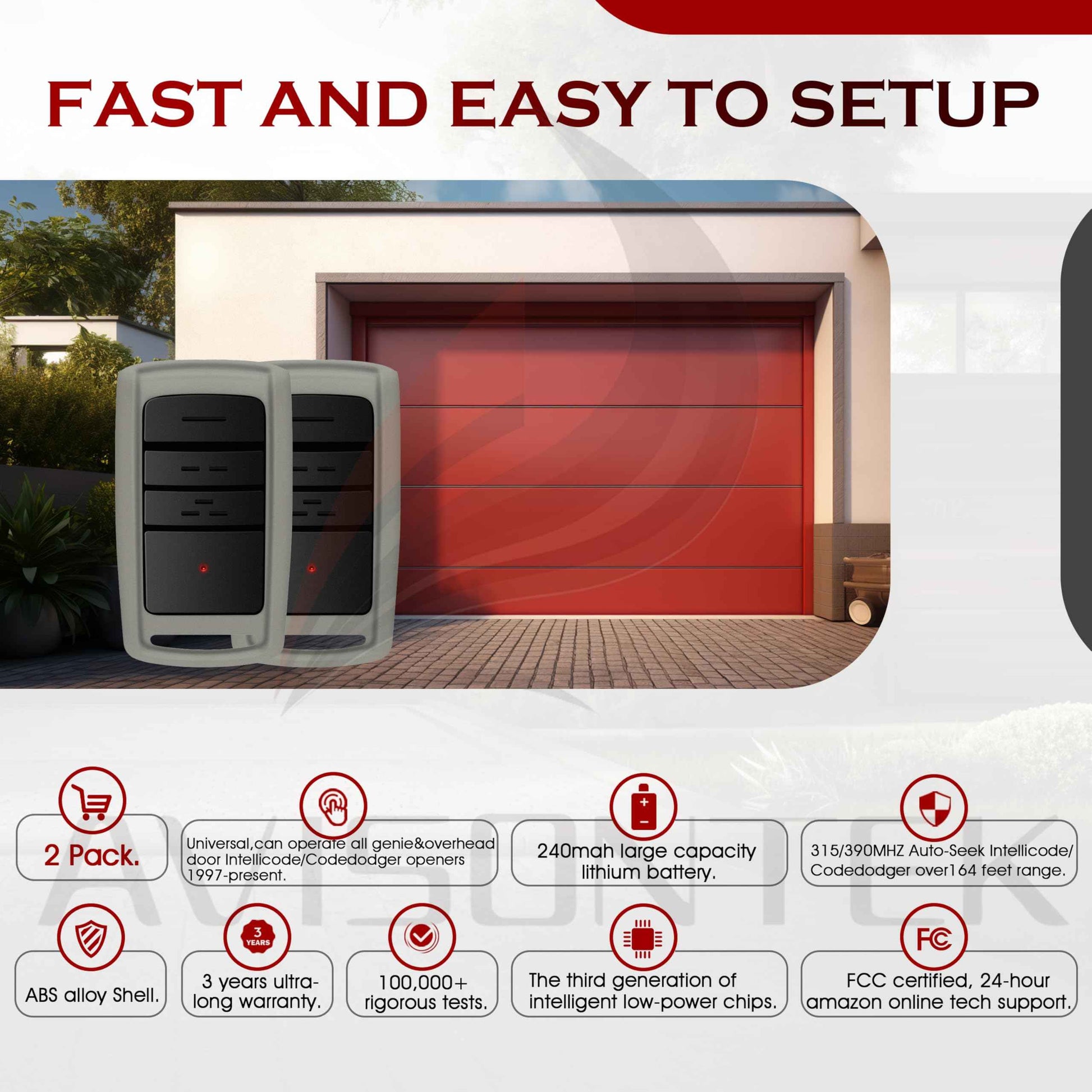 2-Pack O3T-BX/O3T-A Overhead Door Garage Door Opener Remote, Compatible with Legacy Python Odyssey Destiny Phantom, 3-Year-Warranty