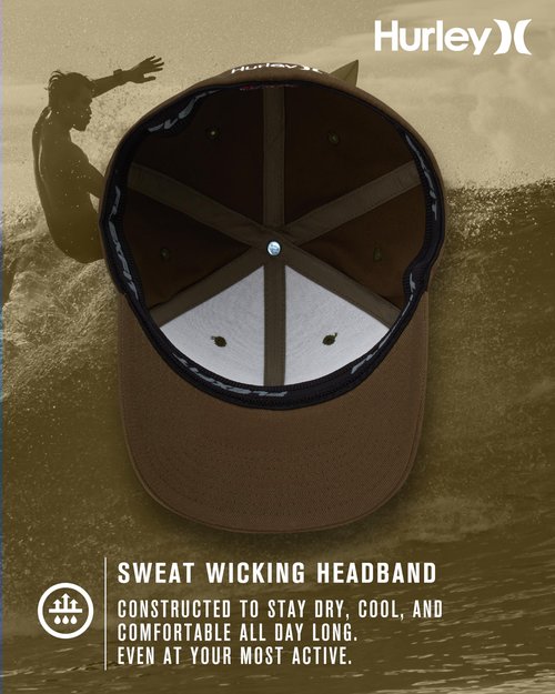 Hurley Men's Hat - Curved Brim Stretch Fitted Cap, Size Large-X-Large, Olive