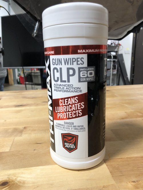 Real Avid Tri-Max CLP Gun Cleaning Wipes – 60 Pre-Saturated Cloths Clean, Lubricate & Protect Firearms – One-Step Rust Prevention, Long-Lasting Lubrication & Smooth Cycling in All Conditions