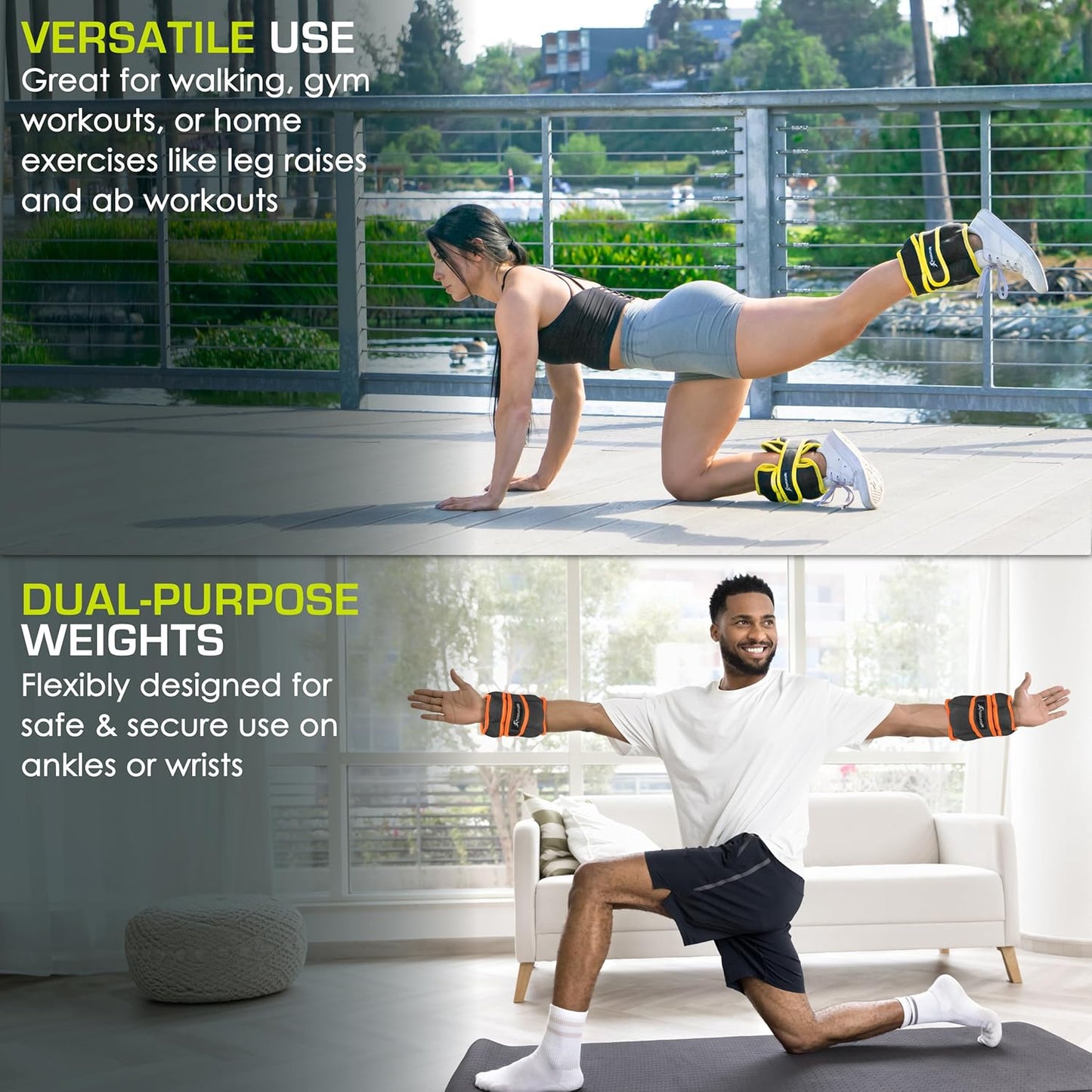 ProsourceFit Adjustable Ankle/Wrist Weights Set - 1 lb to 5 lb | Perfect for Men & Women, Versatile Training