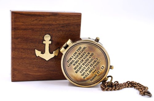 for I AM The Lord, Your GOD, Camping Compass Engraved with Gift Compass