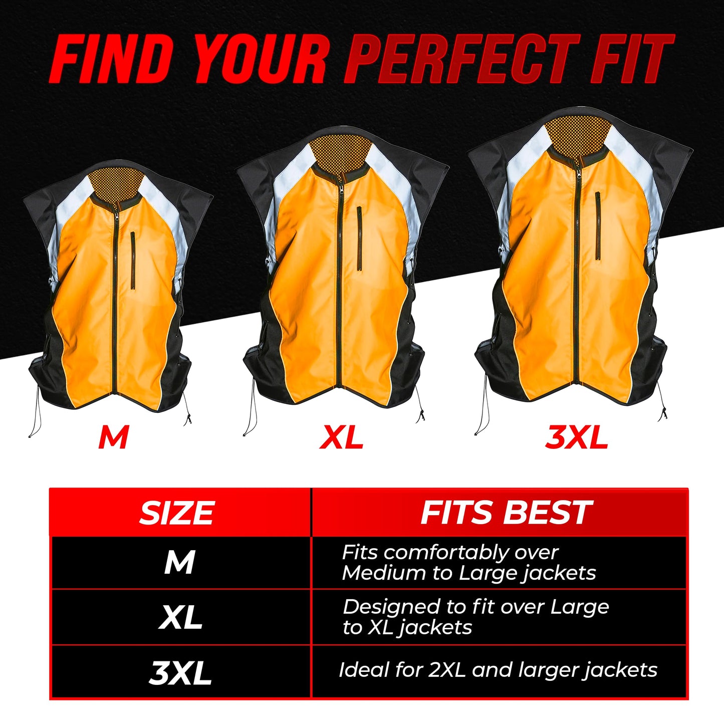 Badass Moto Motorcycle Safety Vest. Orange Motorcycle Reflective Vest with Pockets. High Visibility Biking Gear for Men and Women. Stylish Hi Vis Gear Gifts for Harley Davidson Riders, ATV Riding. 3XL