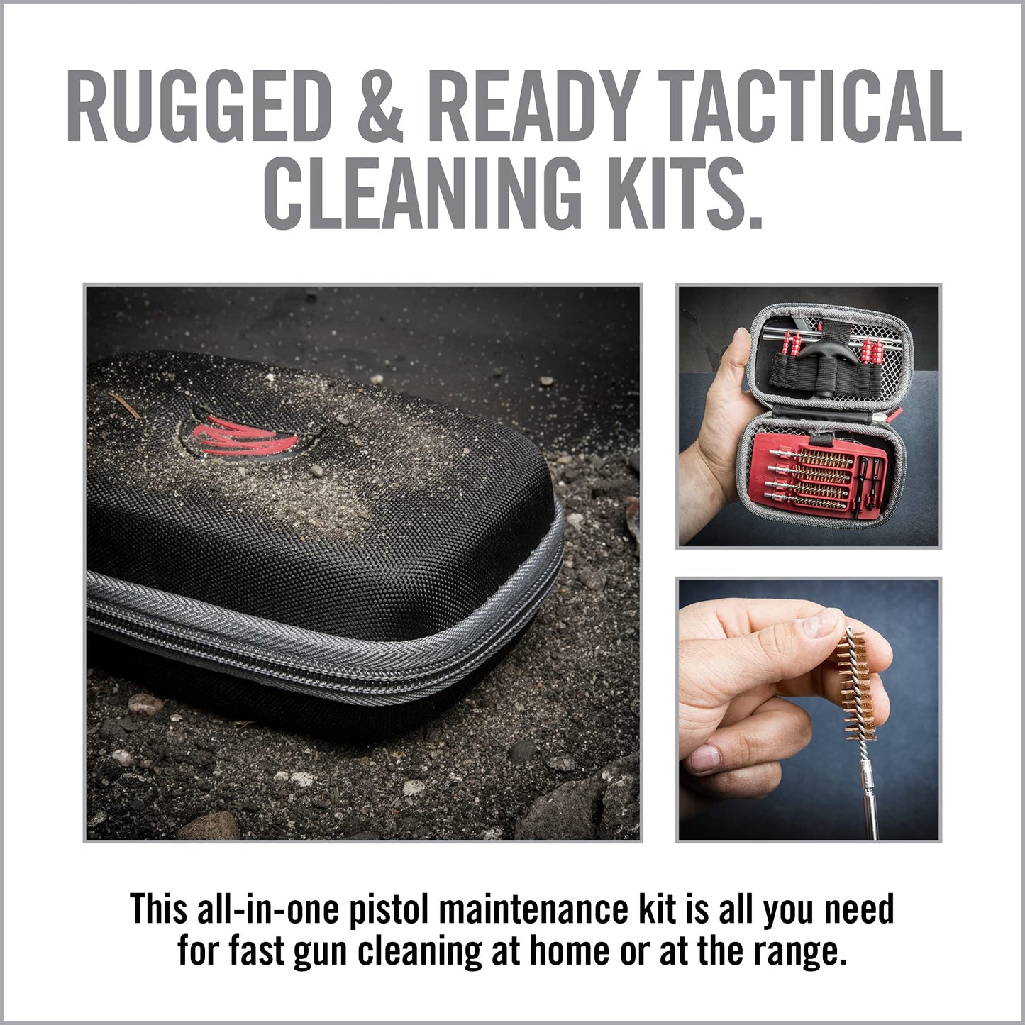 Real Avid Handgun Cleaning Kit - All-In-One 13 Piece Pistol Cleaning Kit with Cleaning Rod, Bore Brushes, Gun Cleaning Jags & Gun Cleaning Patches