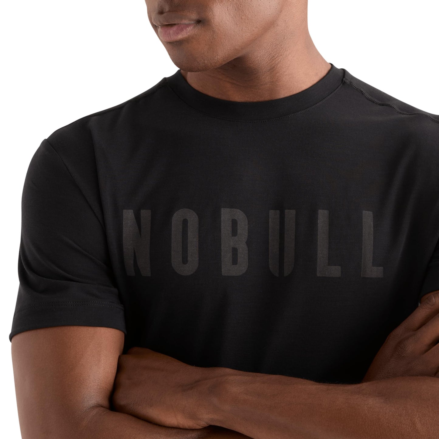 NOBULL Men's Tee | Moisture-Wicking Workout Top for Gym & Running, Athletic Fit, Stylish Activewear Graphic T-Shirt, Black, L
