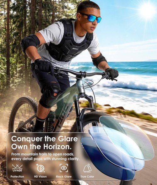 KALIYADI Polarized Sports Sunglasses for Men & Women - UV400 Protection for Driving, Running, Cycling