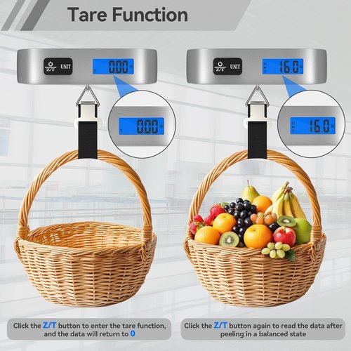 Dr.meter Luggage Scale - Digital Weight Scale with Backlight LCD Display | 110lb/50kg Capacity, Rubber Handle