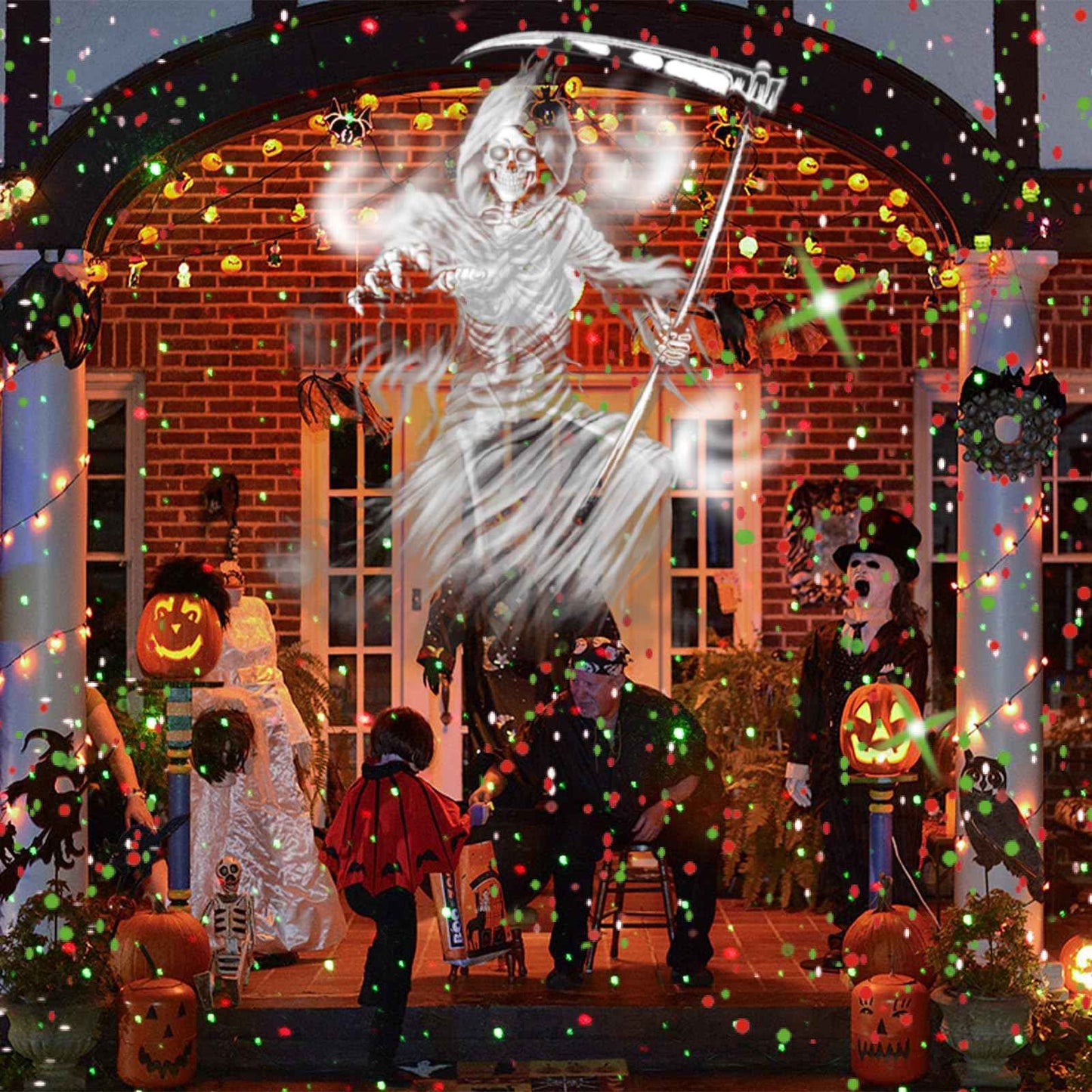 Halloween Projector - Reaper Projector Decorations Light with Timer,Remote Control, Hollween Lights for House, Garden, Yards, Scary Decorations
