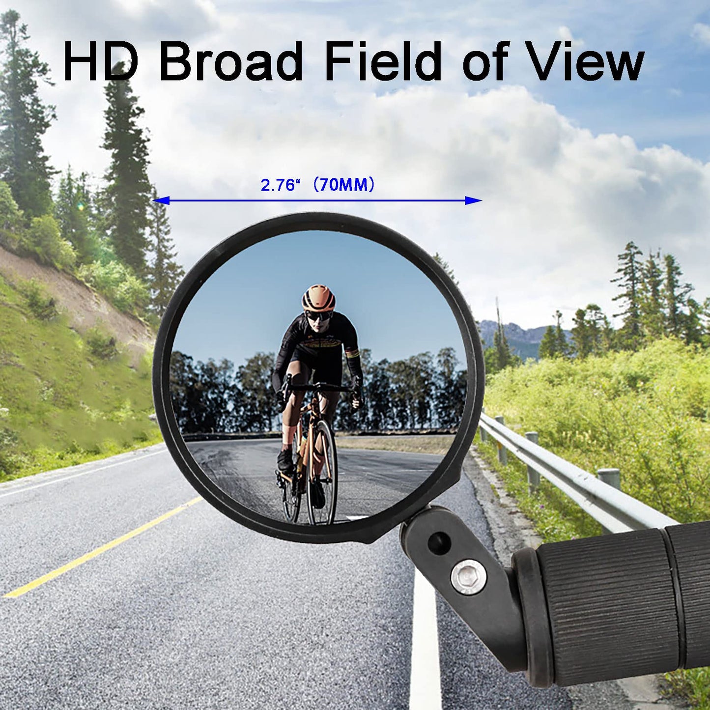 Bike Mirror, Bicycle Mirrors for Handlebars with 360-Degree Rotation and Unbreakable Convex Rearview Lens for Safe Cycling (2 PCS)