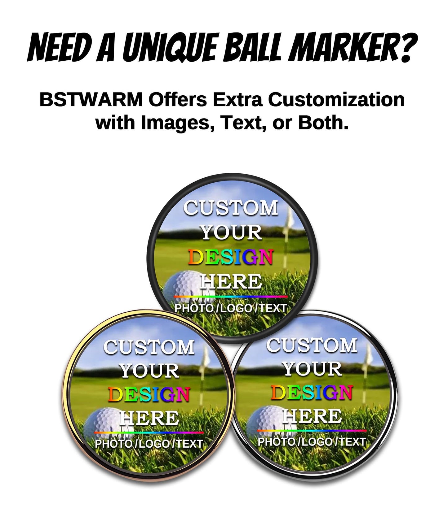 BSTWARM Magnetic Golf Hat Clips Ball Marker Holder for Golf Gloves Hats Bags Caps Visor Belt (Sliver)