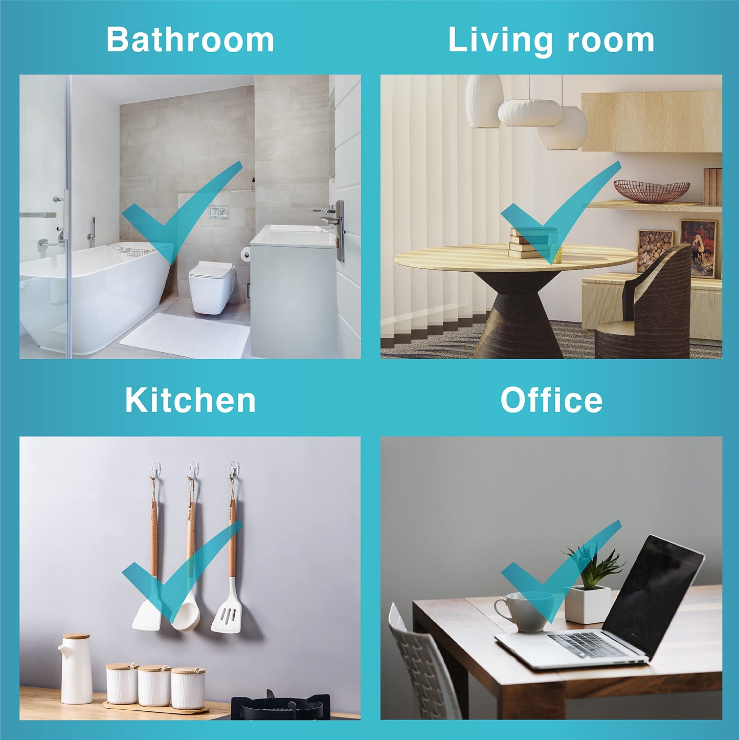 MOVELYST 30 Small Hooks+40 Removable Strips, Clear Wire Utility Hooks with Adhesive Strips Damage-Free, No Tools Wall Hooks for Hanging Heavy Duty, Value Pack