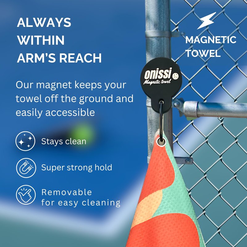 ONISSI Magnetic Pickleball Towel with Clip | Microfiber Sweat Towels for Men and Women | Trendy Accessories and Gifts for Pickleball Lovers