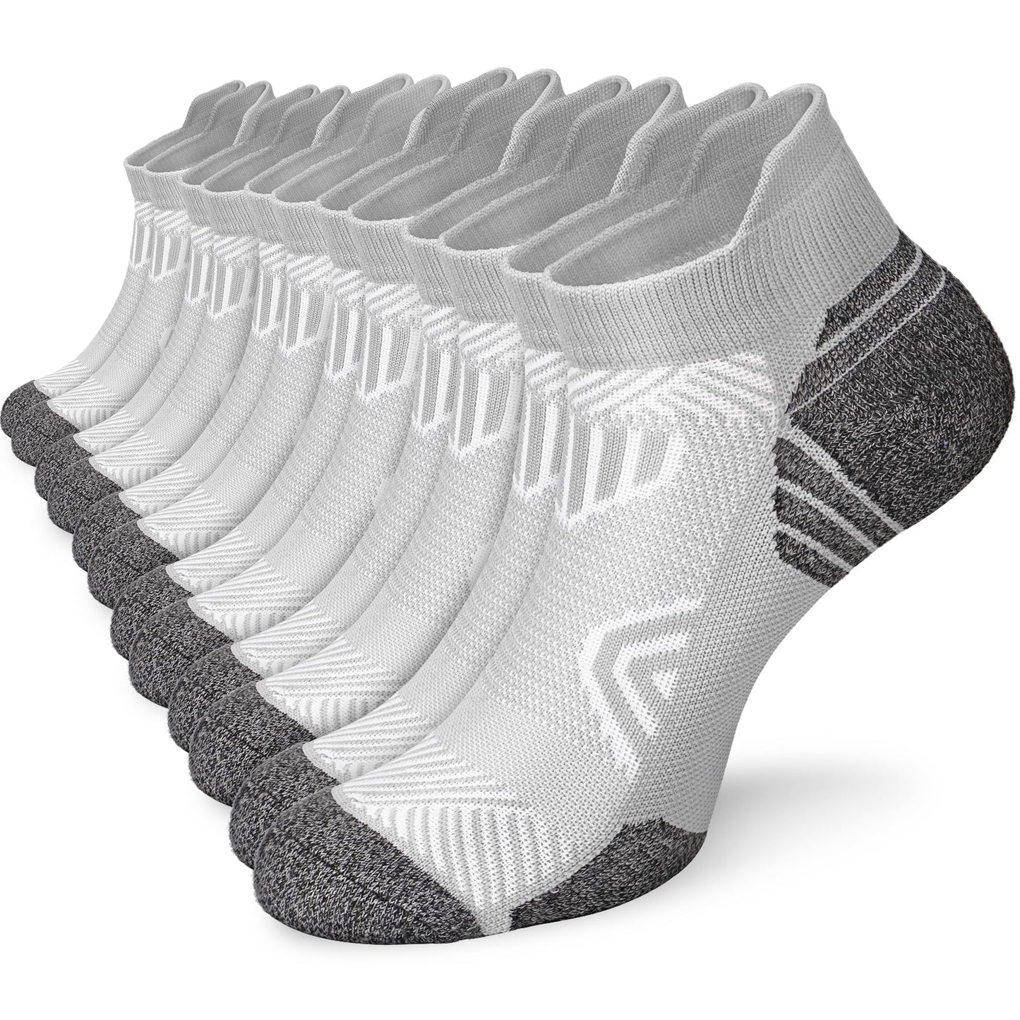 Cushioned Cotton Ankle Compression Socks for Men Women 6 Pairs Wicking Low Cut Arch Support Plantar Fasciitis Socks
