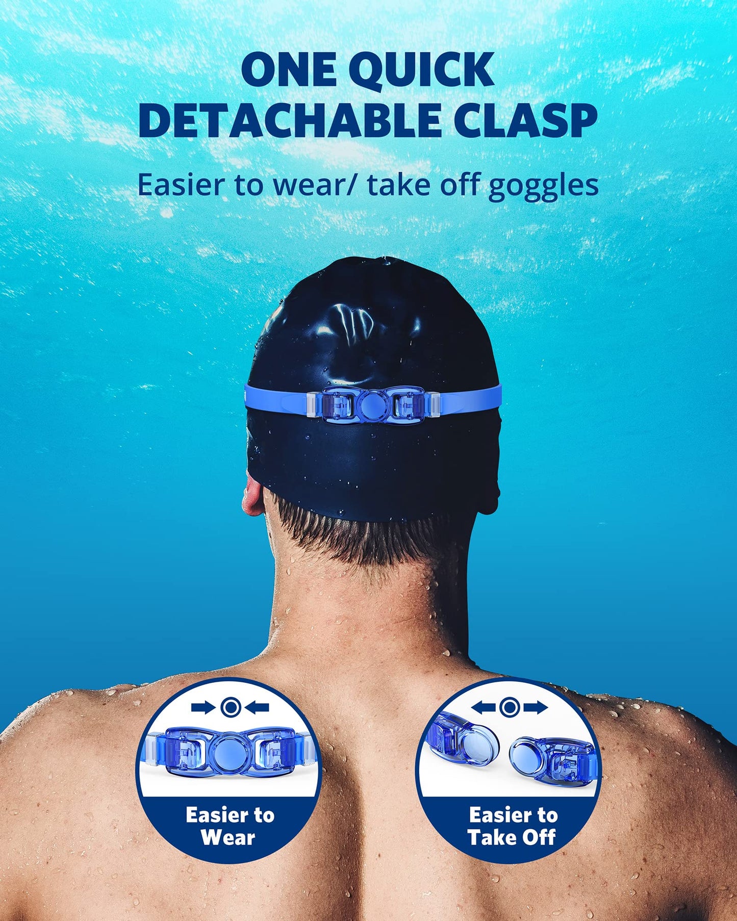 Aegend Swim Goggles, 2 Pack Swimming Goggles No Leaking Adult Men Women Youth, UV Protection, Anti Fog, Bright Blue