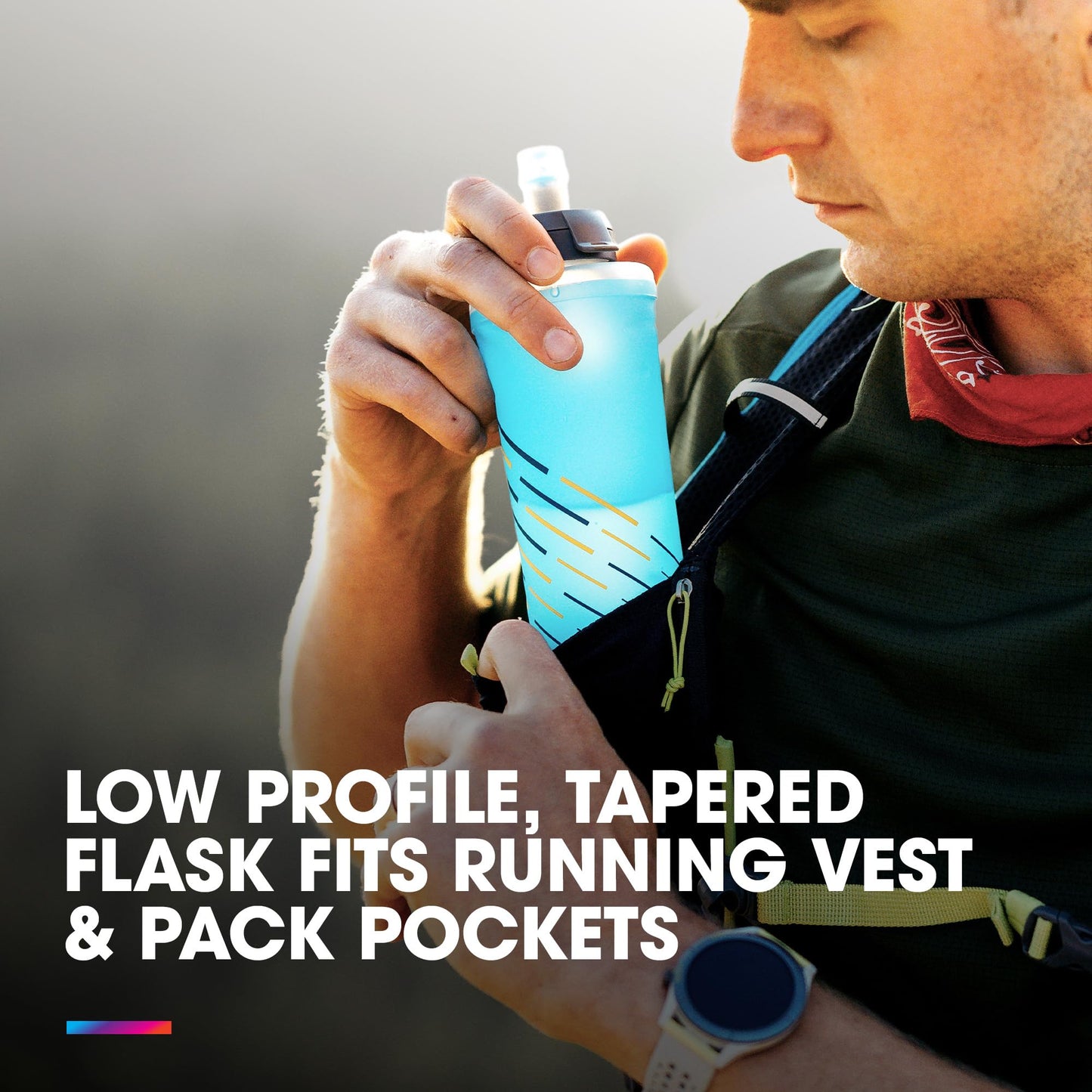 HydraPak SoftFlask Speed 500ml 2-Pack - Compressible Soft Flask Water Bottle, Perfect Fit for Hydration Vests and Running Packs with Easy Open Cap (500ml/17oz)