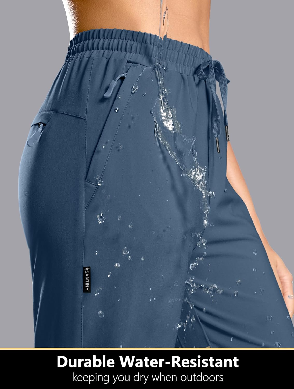 SANTINY Women's Hiking Shorts - 13" Quick Dry Lightweight Bermuda with 3 Zipper Pockets