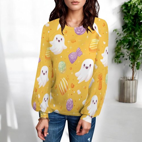 Domirica Halloween Sweatshirt - Funny Long Sleeve Top | Vintage Comfy Women's Apparel