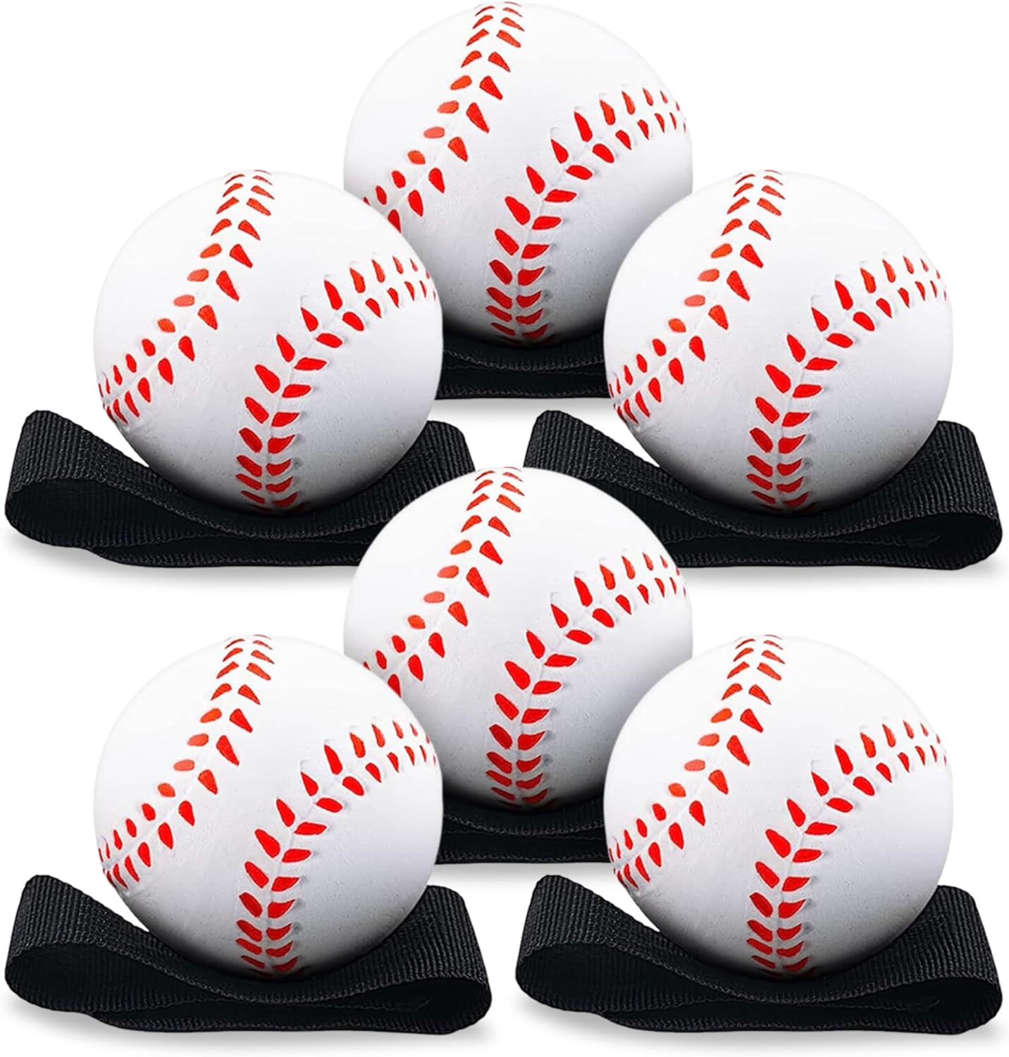 Playbees Reactive Practice Baseballs - Elastic Cord for Training & Outdoor Fun | 6 Pack for Kids