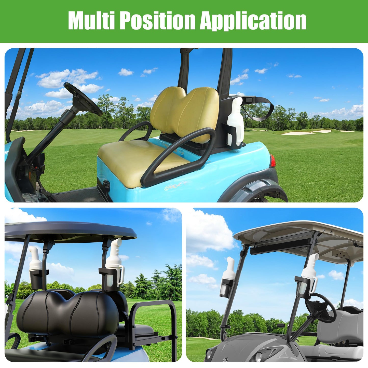 10L0L Golf Cart Sand Bottle with Holder Universal fit Club Car EZGO Yamaha, Divot Filler Sand Bottle with Grip Handle Easy to Pour (Pack of 2)