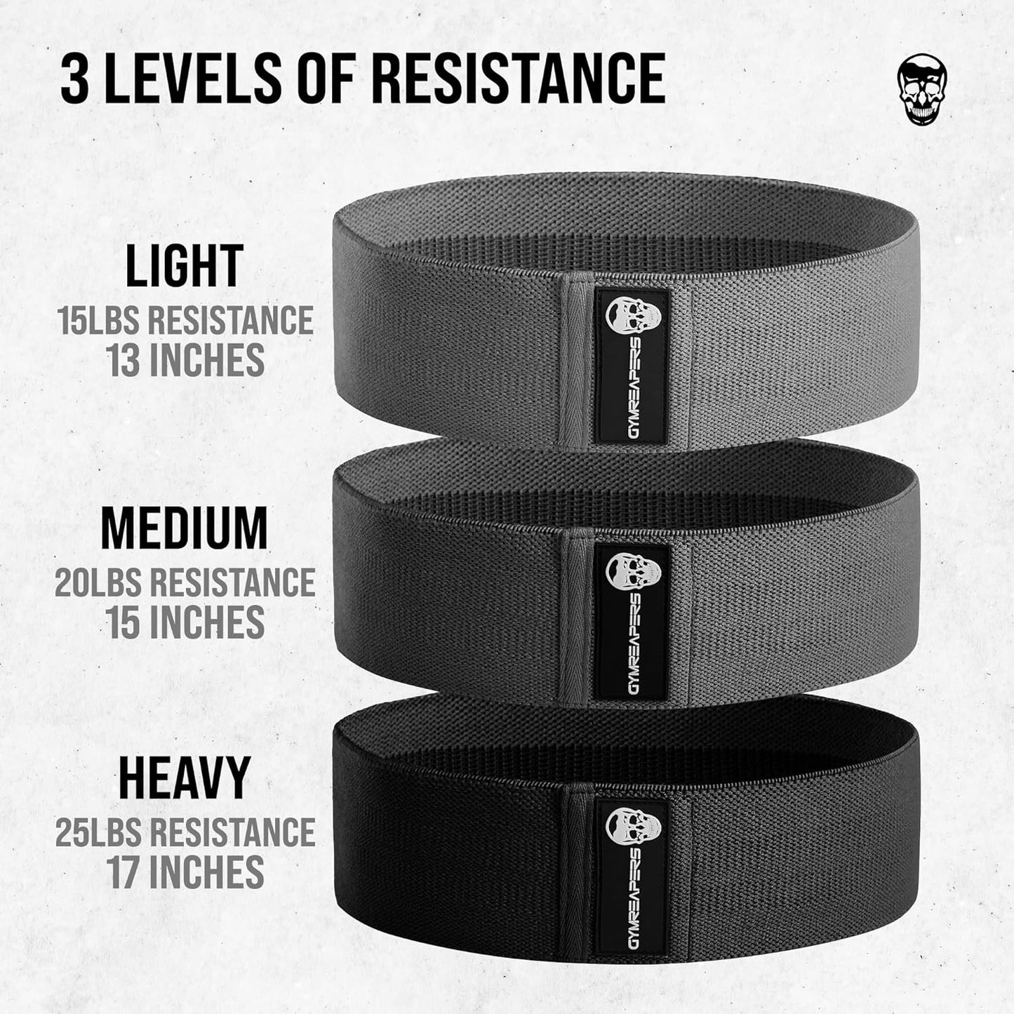 Skiennix Hip Bands for Booty Workouts - Non-Slip Fabric Resistance Band Set with 3 Levels for Men & Women