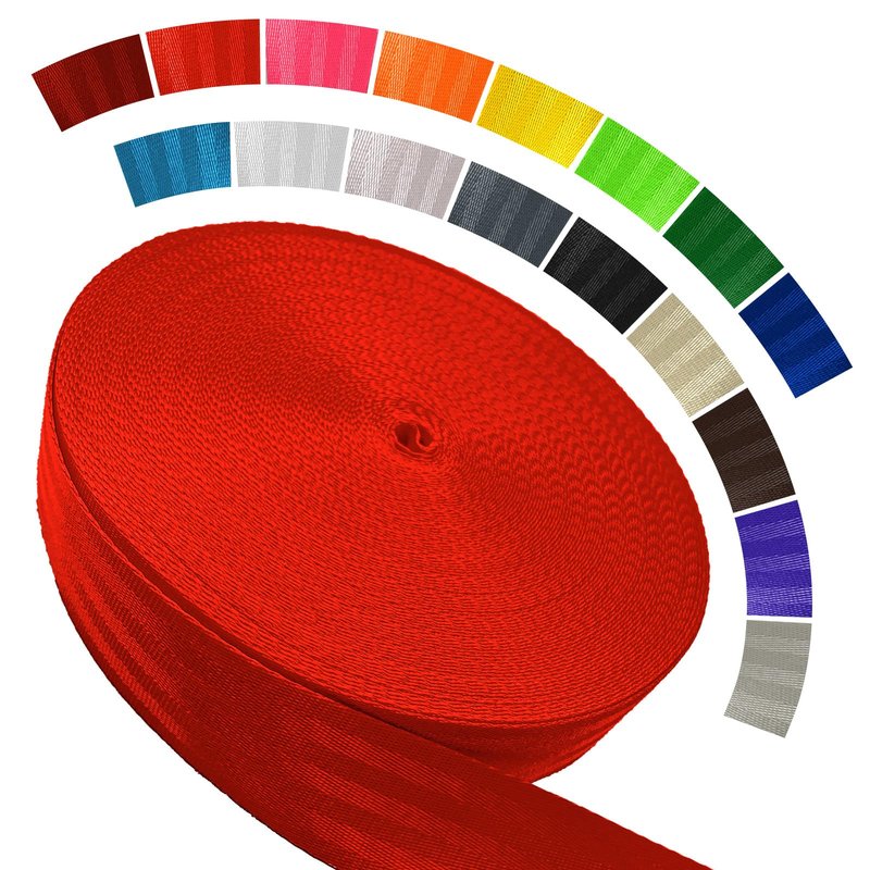 WEBSUKA Polyester Webbing Strap 16+Colors – 1"&1.5"&1.9" – 16.5 25 33 55 Yards Heavy Duty Webbing Roll, Flat Webbing Strap for Indoor&Outdoor Gear, Climbing, DIY Crafting, Repairing 1.5" 16.5yards