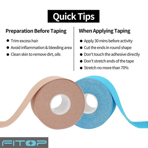 Kinesiology Tape 4 Rolls K Sports Tape for Knee Support and Muscle Pain Relief, Uncut Physio Tape Elastic Therapeutic Designed for Athletes Injury Recovery (Beige)