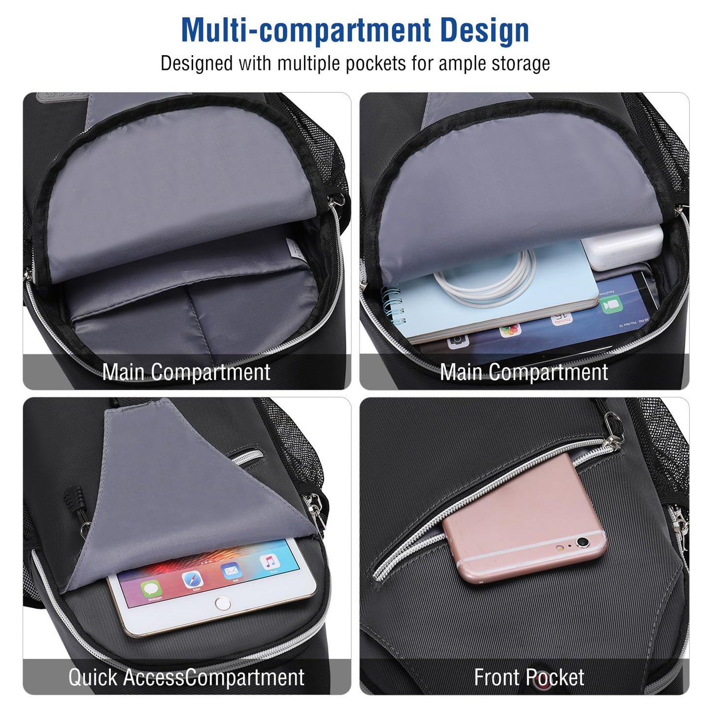 MOSISO Small Sling Bag for Men, Crossbody Shoulder Chest Daypack Bag