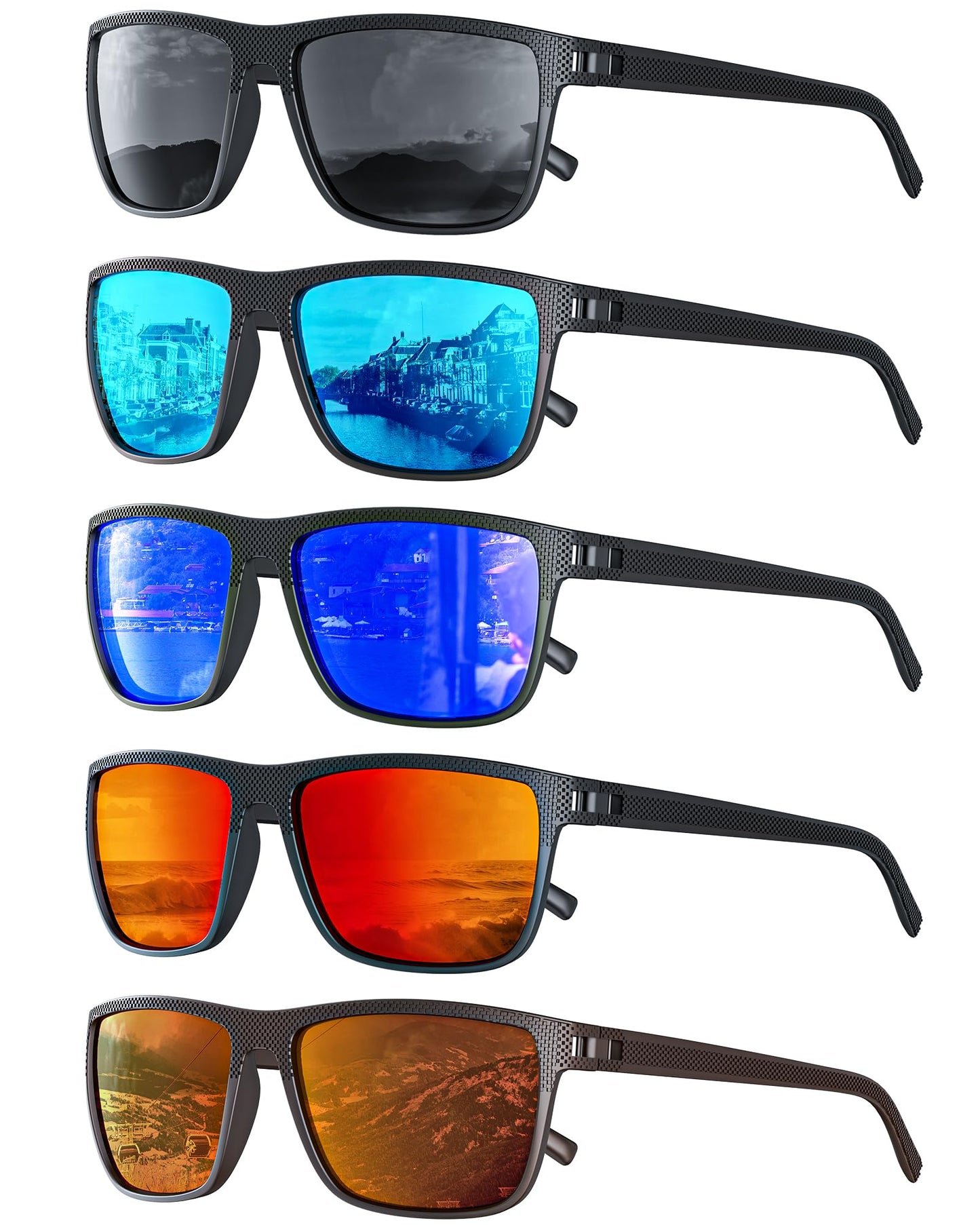 CIFOYA Sunglasses-Men Polarized Mens Sunglasses: Classic Women Sun Glasses UV400 Protection for Fishing Driving Golf 5PACK