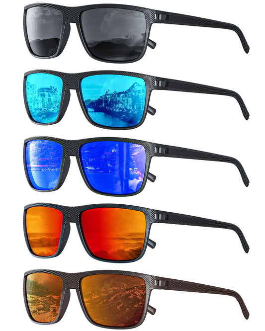 CIFOYA Sunglasses-Men Polarized Mens Sunglasses: Classic Women Sun Glasses UV400 Protection for Fishing Driving Golf 5PACK