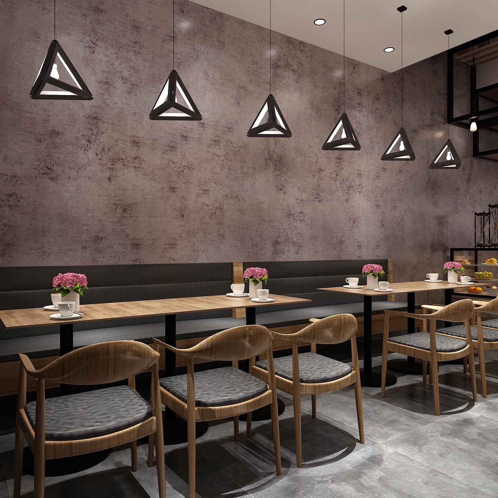 BOMENG Purple Cement Industrial Wallpaper Concrete Peel and Stick Silver Metallic Wall Paper，Extra Wide Contact Paper for Countertops、Basement，Hotel Lobby, Living Room, Bar 31.5"x354"