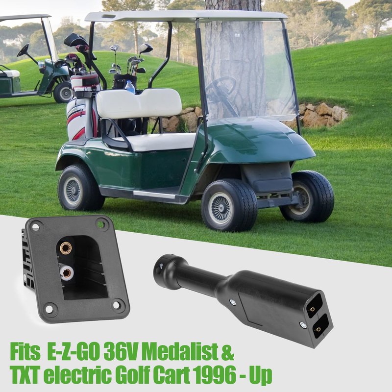 10L0L Golf Cart 36V PowerWise Charger Receptacle and Handle Plug, Charger Socket for EZGO TXT Medalist Golf Carts 1996 & Up 73345-G01 73063-G01