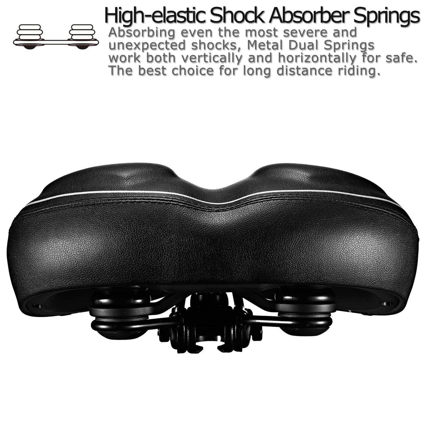 DAWAY C40i Ultra-Comfortable Oversized Bike Seat - Memory Foam Padded Bicycle Saddle for Men Women - Compatible with Peloton, Exercise, Mountain, and Road Bikes - Extra Wide Cushion, Shock Absorbing