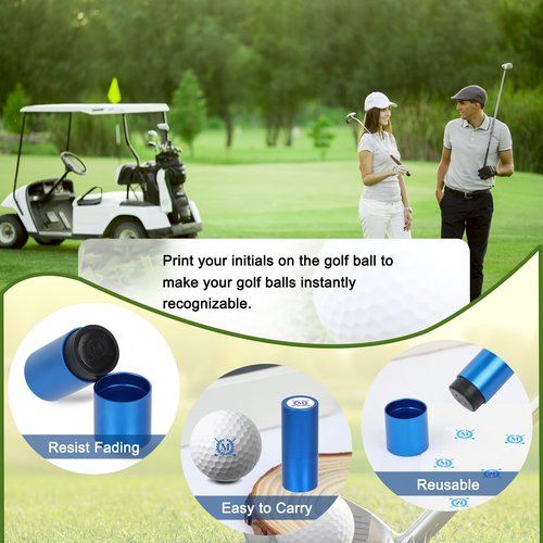 LACGO Golf Ball Stamp Personalized Golf Ball Stamper with Self-Inking Monogram Golf Marker to Identify Golf Balls, Golf Accessories for Men Women Golfers(Letter M)