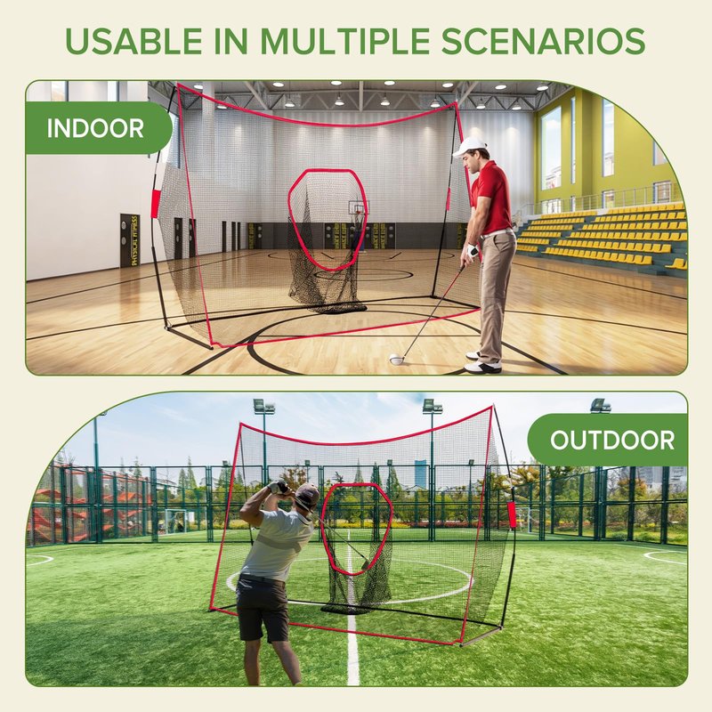 NEWBULIG Golf Net with Pocket, 10 x 7Ft Golf Practice Net for Backyard with Carry Bag, Indoor & Outdoor Dual-Use Training Aid for Golfers to Practice Driving, Hitting, Ideal Golfing Gifts for Beloved