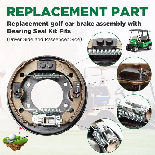 DaisyInner Golf Cart Brake Assembly Kit, Versatile Rear Brake Cluster Compatible with Club Car Precedent 1995+ & Tempo 2018+ Golf Carts, OEM# 101823301 & 103380202