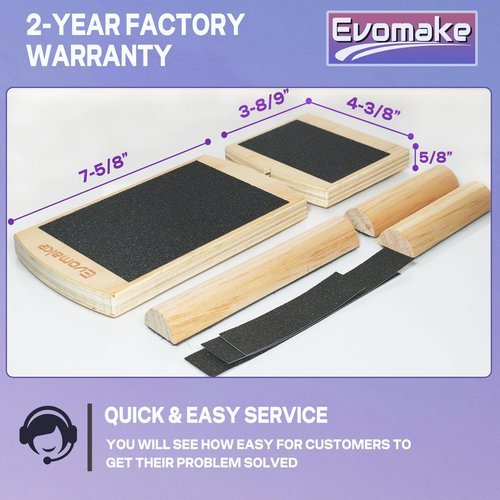 Evomake Ankle Balance Board - Foot Strengthener for Plantar Fasciitis, Foot Arch Stretcher, Sprained Ankle Recovery, Stability Exercises & Posture-Correction | Single-Leg | Non-Slip | AKS-2506H