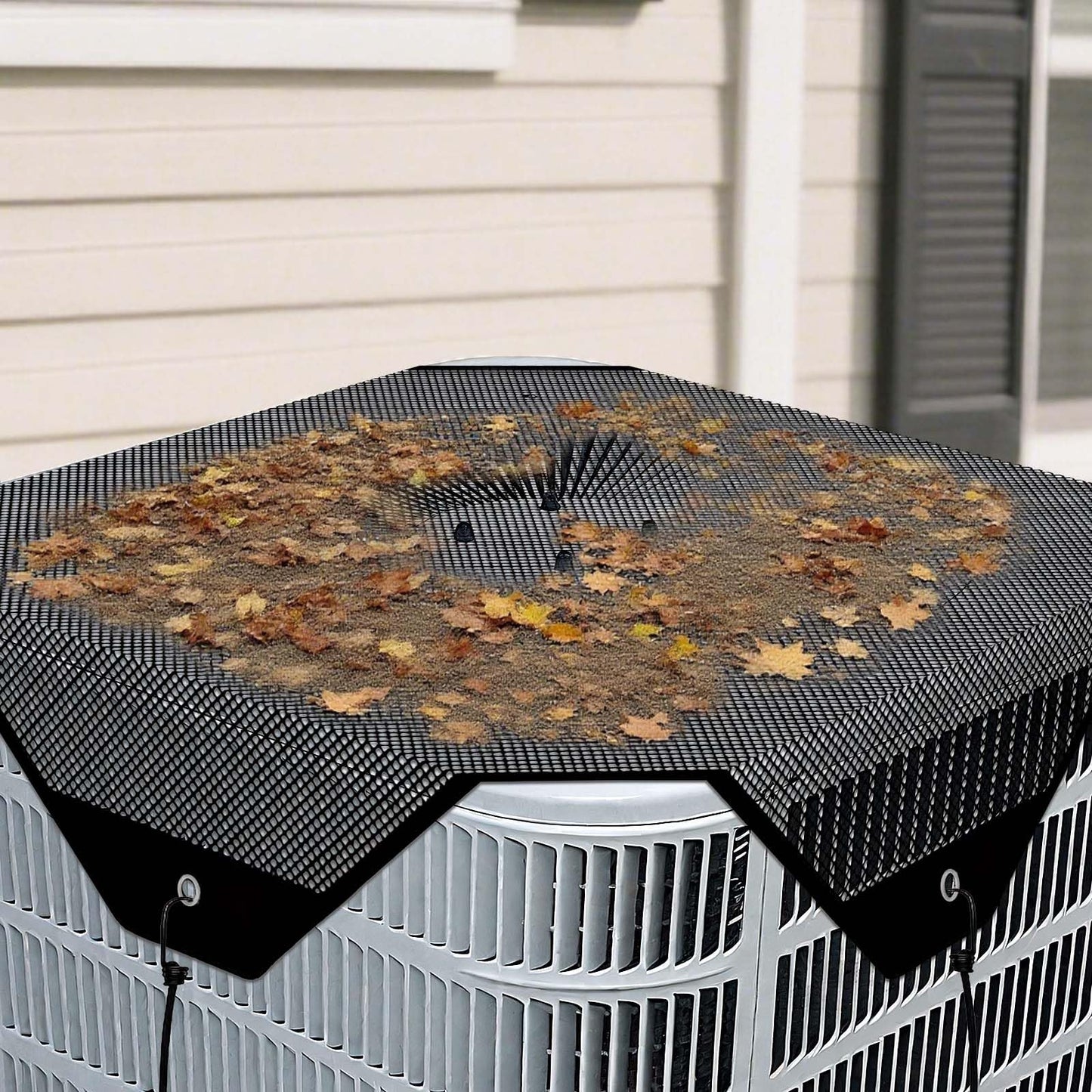 Central Air Conditioner Covers for Outside Units,Mesh AC Cover,Breathable Top Universal Mesh Cover Defender for Air Conditioner All Seasons(Black,26'' x 26'')