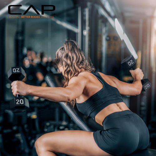 CAP 45 LB Cast Iron Hex Dumbbell Hand Weight - Pair | Black