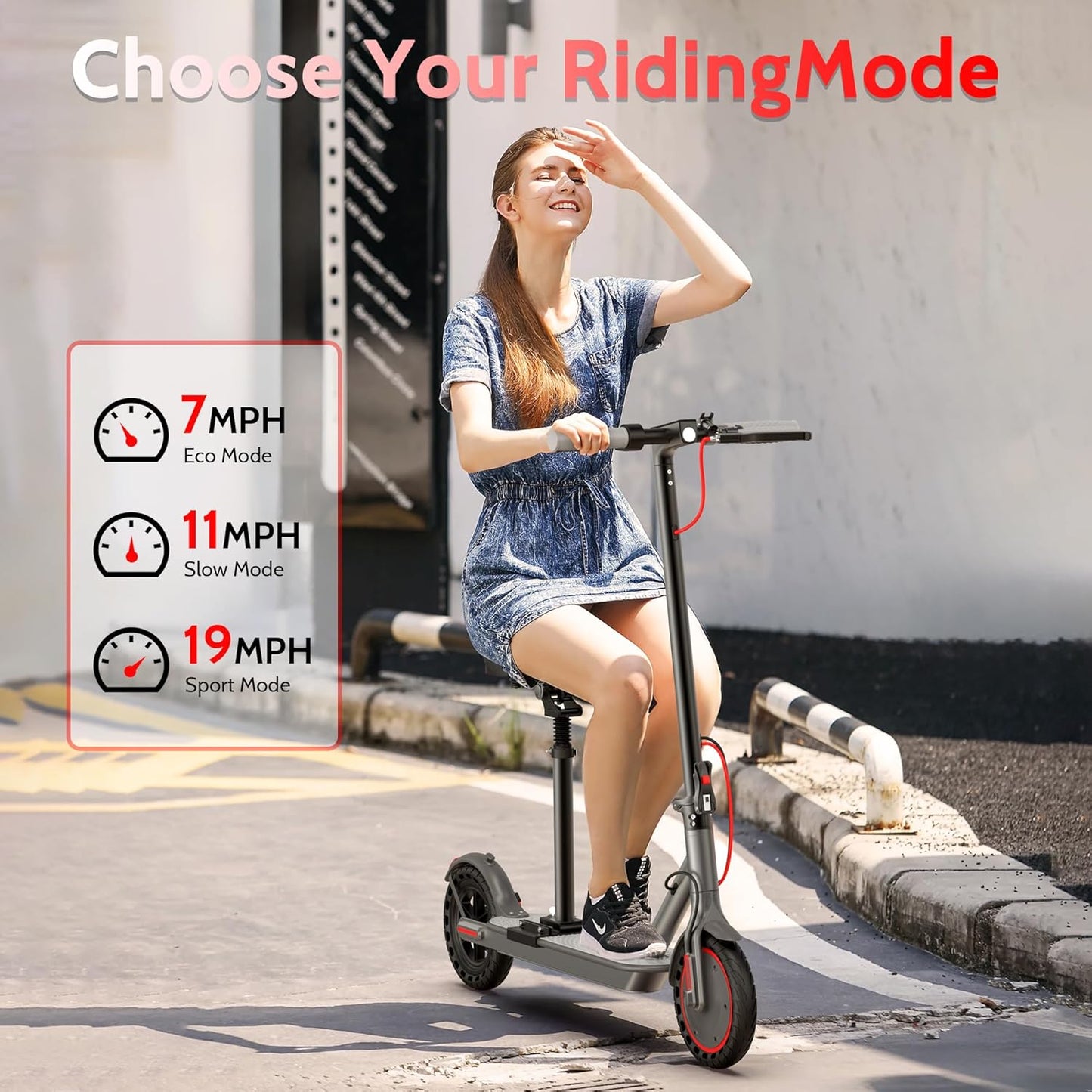 Roinside Electric Scooter - High-Speed 350W/500W Motor | Long-Range 12-62 Miles, Foldable Design